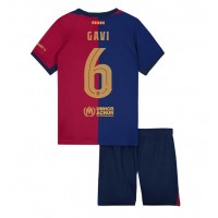 Dres Barcelona Paez Gavi #6 Domáci pre deti 2024-25 Krátky Rukáv (+ trenírky)